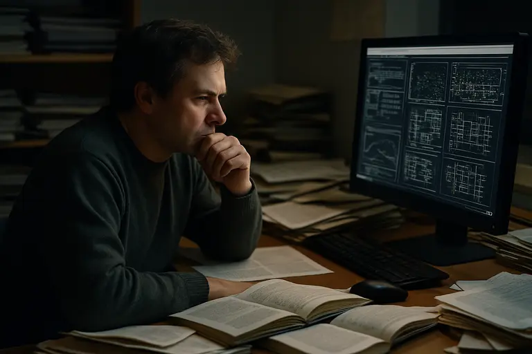 Engineer checking patch status and system configuration on multiple monitors