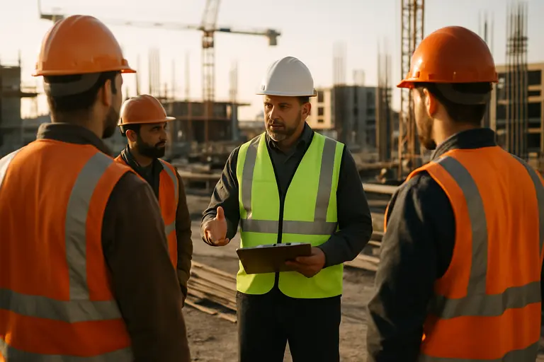 Project managers checking utility upgrade timelines and risk markers