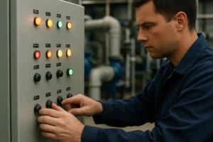Water system vulnerabilities shown through a classroom model of pumps and control wiring