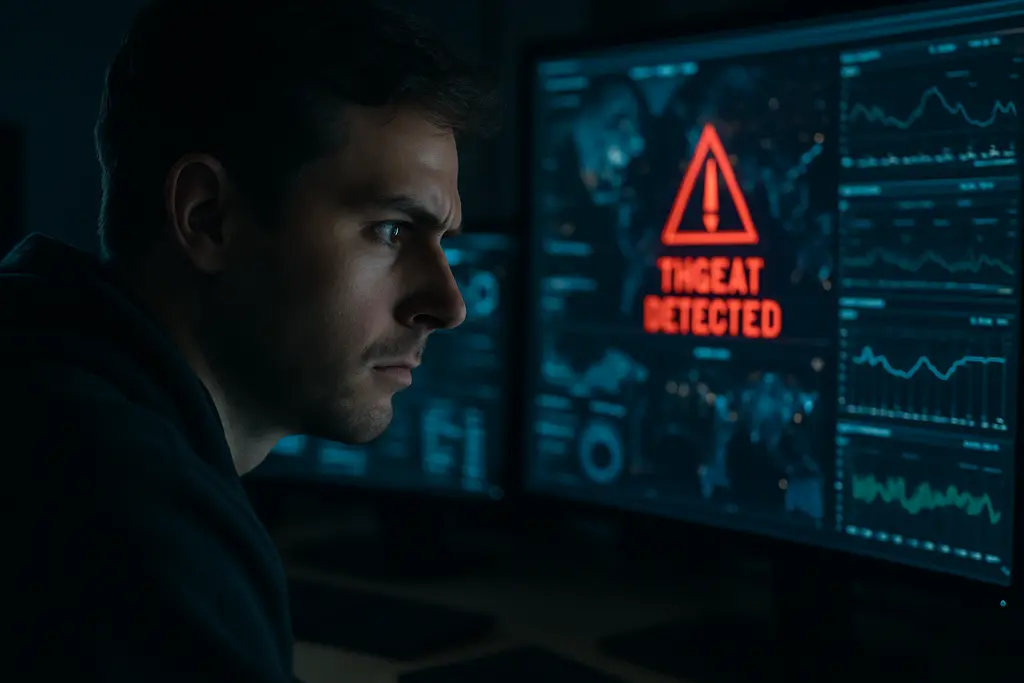 AI Threat Detection dashboard showing categorized software vulnerability alerts