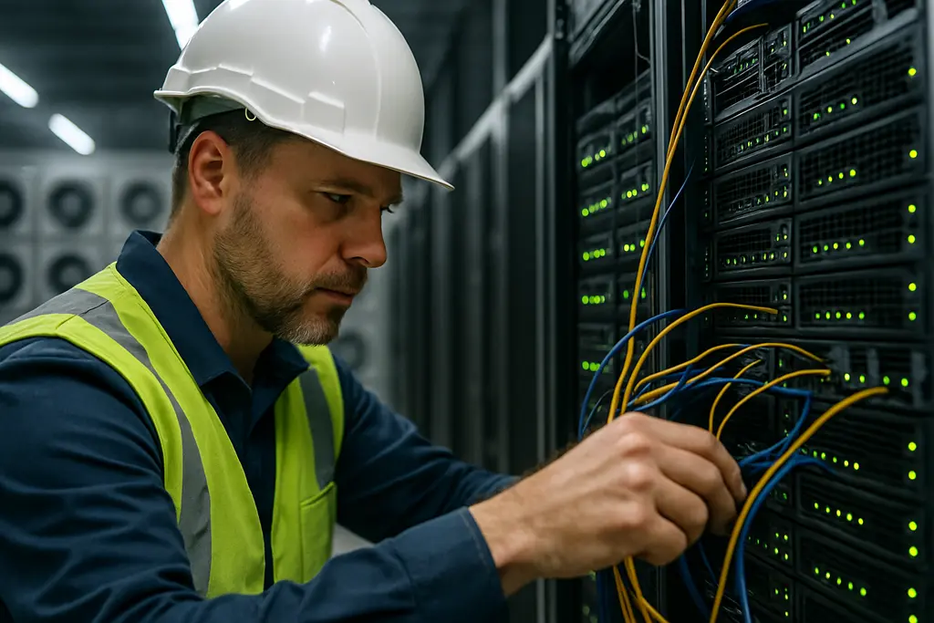 Data Center Costs shown through server racks and electrical infrastructure