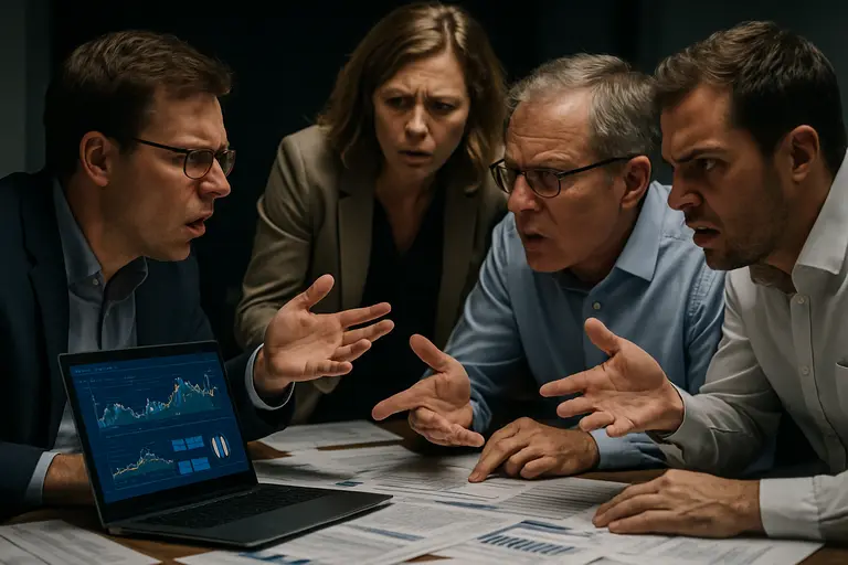 Facilities and finance staff comparing utility documents at a conference table