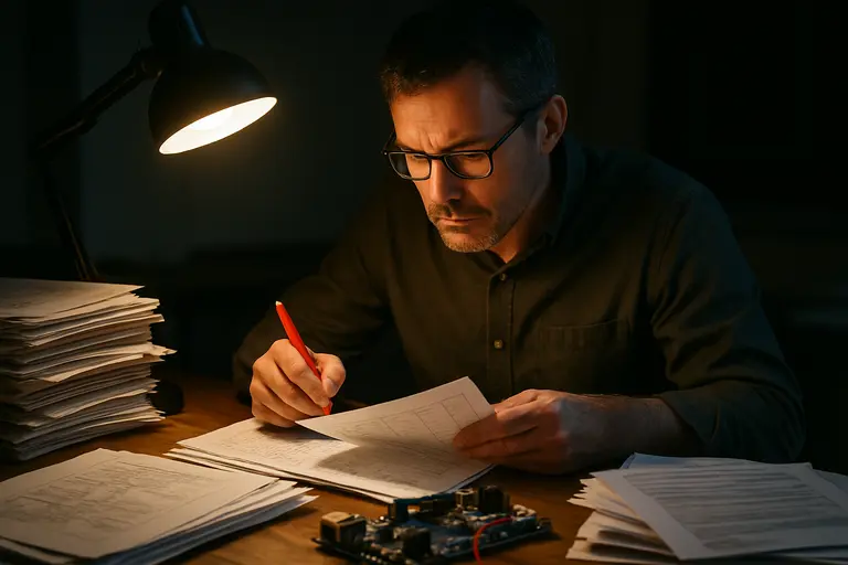 Teacher comparing student explanations against a printed assessment rubric